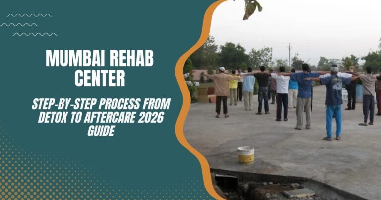 A group of patients participating in outdoor morning exercises at a rehab centre in Mumbai, demonstrating the holistic recovery process from detox to aftercare.