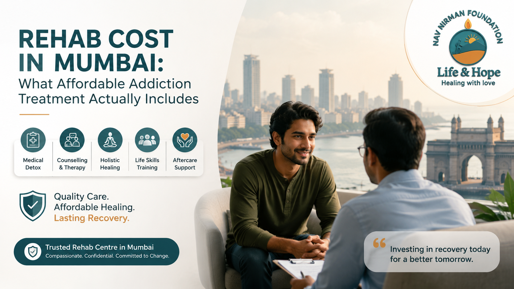 You are currently viewing Rehab Cost in Mumbai: What Affordable Addiction Treatment Actually Includes